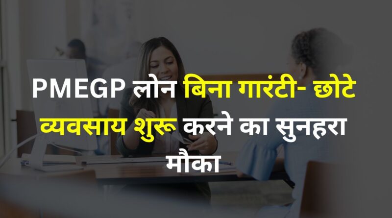 PMEGP loan apply small business no collateral