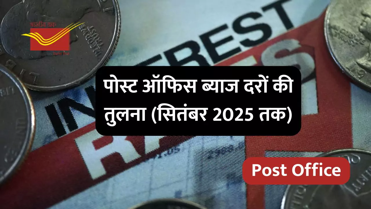 पोस्ट ऑफिस ब्याज दरों की तुलना (सितंबर 2025 तक)